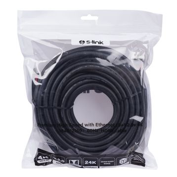 S-Link SL-HDM4K15 19+1 15 mt Metal V2.0 4K 30 HZ HDMI to HDMI Kablo