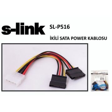 S-Link SL-P516 İkili Sata Power Kablo