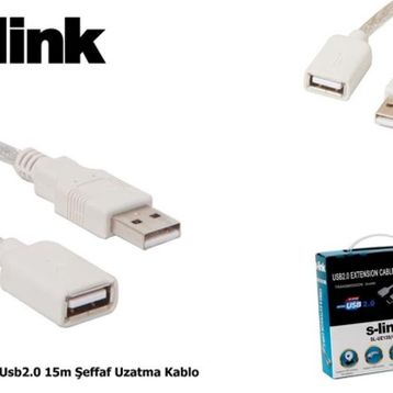 S-Link SL-UE135 USB Şeffaf Uzatma Kablosu