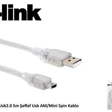 S-Link SL-UK55 5 mt Mini USB Kablosu
