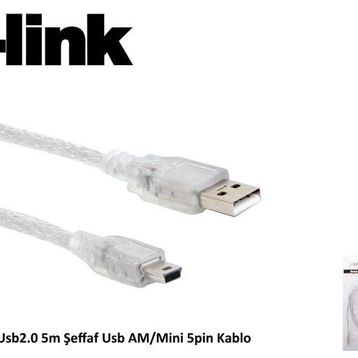 S-Link SL-UK55 5 mt Mini USB Kablosu