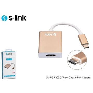 S-Link SL-USB-C55 Type-C to Type-C To HDMI Adaptör