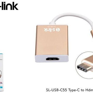 S-Link SL-USB-C55 Type-C to Type-C To HDMI Adaptör