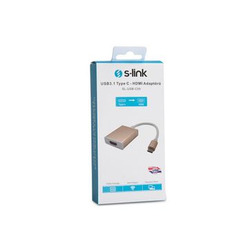 S-Link SL-USB-C55 Type-C to Type-C To HDMI Adaptör