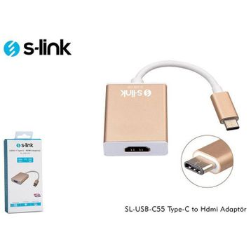 S-Link SL-USB-C55 Type-C to Type-C To HDMI Adaptör