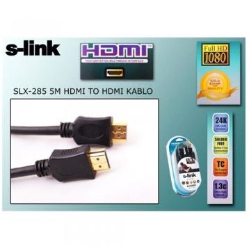 S-Link SLX-285 5 Mt Altın Uçlu HDMI Kablo