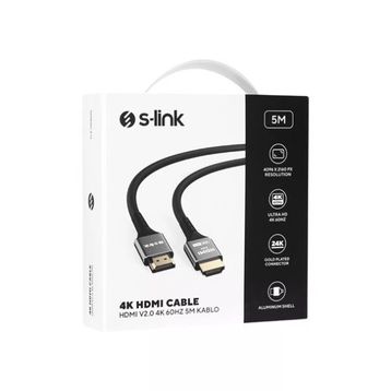 S-Link SLX-HD4K05 19+1 5 mt Metal V2.0 4K 4096x2160 60 HZ HDMI to HDMI Kablo