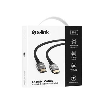 S-Link SLX-HD4K05 19+1 5 mt Metal V2.0 4K 4096x2160 60 HZ HDMI to HDMI Kablo
