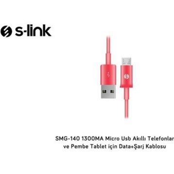 S-Link SMG-140 1.3A Micro USB Pembe Şarj Kablosu