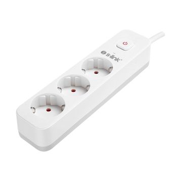 S-Link SPG301S 1.5 m 3x1.5 mm 100 Bakır 750 Joule 3'lü Anahtarlı Akım Korumalı Priz
