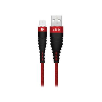S-link SW-C585 1.2M 3A Micro Usb Kırmızı Şarj Kablosu