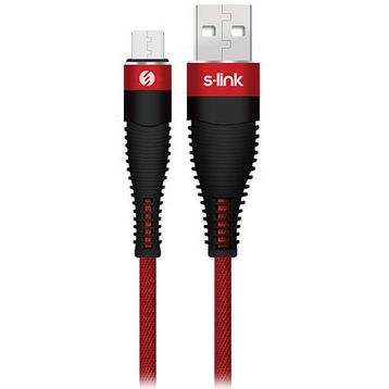 S-link SW-C585 1.2M 3A Micro Usb Kırmızı Şarj Kablosu