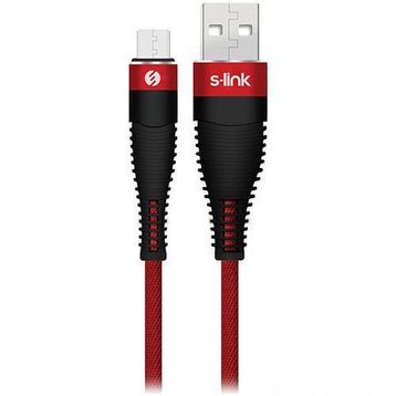S-link SW-C585 1.2M 3A Micro Usb Kırmızı Şarj Kablosu