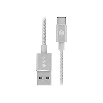 S-Link SW-C702 2A 1 m Gri Type-C Data + Şarj Kablosu