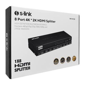 S-Link SW-KC32 8 Port 4K 2K HDMI Splitter