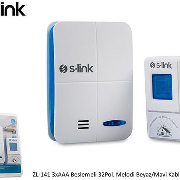 S-Link ZL-141 3XAA Beslemeli Kablosuz Kapı Zili