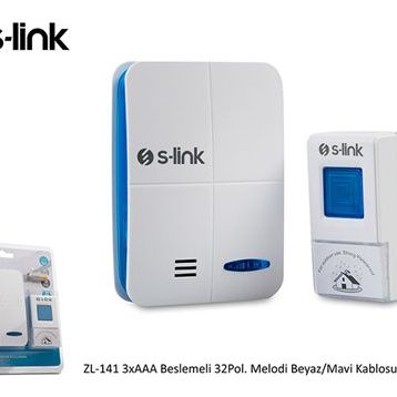 S-Link ZL-141 3XAA Beslemeli Kablosuz Kapı Zili