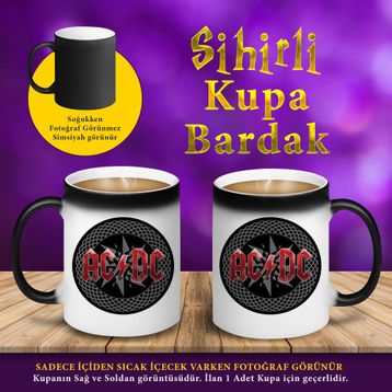 S74007 AC DC Grup Logosu Sihirli Kupa Bardak