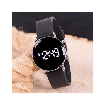 Saattino ST-30400 Gümüş Dijital Led Ekran Silikon Kordonlu Unisex Kol Saati