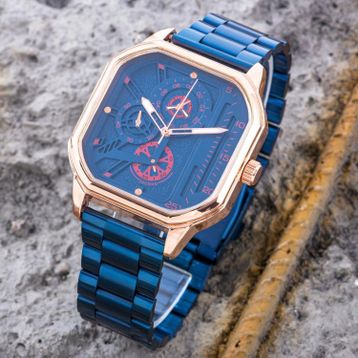 Saattino ST-304291 Lacivert Rose Gold Spor Çelik Erkek Kol Saati