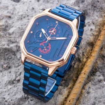 Saattino ST-304291 Lacivert Rose Gold Spor Çelik Erkek Kol Saati