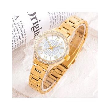 Saattino ST-304295 Sarı Renk Roma Rakamlı Taşlı Kadın Kol Saati