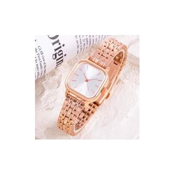 Saattino ST-304297 Rose Renk Küçük Kare Kasa Vintage Retro Kadın Kol Saati