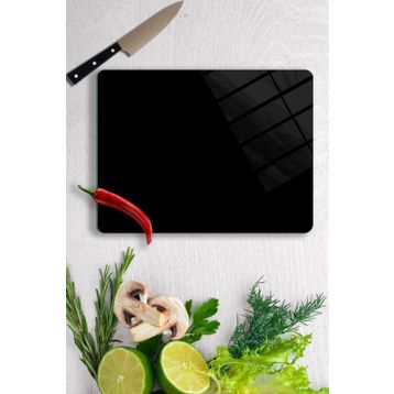 Saban 29x34 cm Düz Siyah Cam Kesme Tahtası
