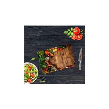 Saban Ahşap ve Sebzeler 20x30 cm Cam Kesme Tahtası
