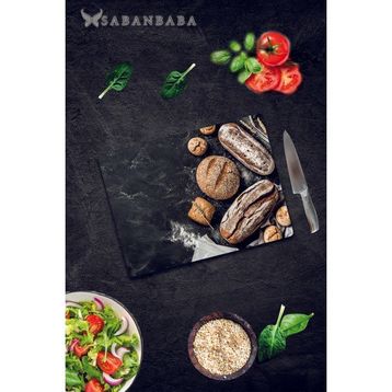 Saban Buğdaylı Ekmek 30x40 cm Cam Kesme Tahtası