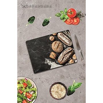 Saban Buğdaylı Ekmek 30x40 cm Cam Kesme Tahtası