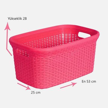 Saban Hasır Görünümlü 35 lt Pembe Çamaşır Selesi