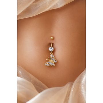 Sacce Scarves & Accessories Çelik Kelebek Figürlü Göbek Piercing