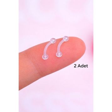 Sacce Scarves&Accessories Bioflex Hipoalerjenik Antialerjik Şeffaf Silikon 8 mm İki Ucu Toplu Piercing