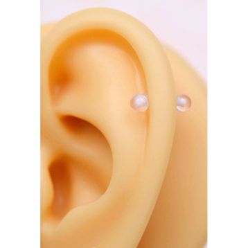 Sacce Scarves&Accessories Bioflex Hipoalerjenik Antialerjik Şeffaf Silikon 8 mm İki Ucu Toplu Piercing