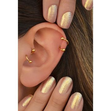 Sacce Scarves&Accessories Kıvrımlı Çelik Spiral 6 mm Tragus Helix Kıkırdak Gold Piercing