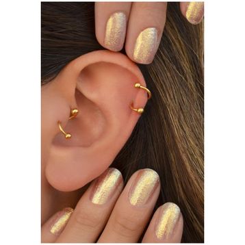 Sacce Scarves&Accessories Kıvrımlı Çelik Spiral 6 mm Tragus Helix Kıkırdak Gold Piercing