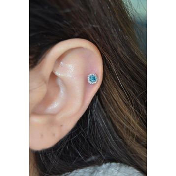 Sacce Scarves&Accessories Mavi Taşlı Helix Tragus Piercing