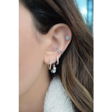 Sacce Scarves&Accessories Mavi Taşlı Helix Tragus Piercing