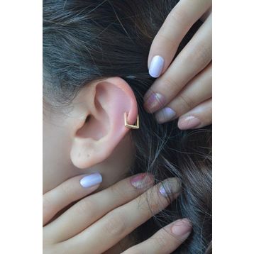 Sacce Scarves&Accessories Mini İnce Kare Halka Tragus Helix Küpesi Piercing