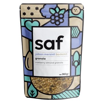Saf Nutrition 360 gr Yaban Mersinli Bademli Granola (3 adet)