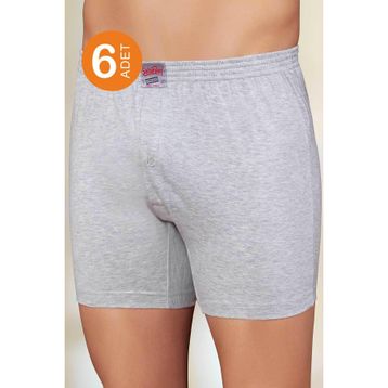 Şahinler ME010 Gri 6'lı Paket Penye Pamuk Erkek Boxer