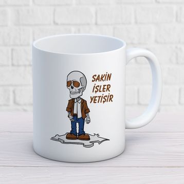 Sakin İşler Yetişir İki Tarafı Baskılı Kupa
