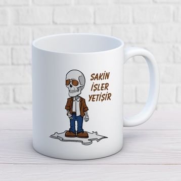 Sakin İşler Yetişir İki Tarafı Baskılı Kupa