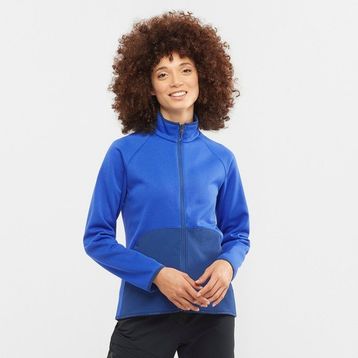 Salomon Essential Warm Mavi Tam Fermuar Kadın Polar