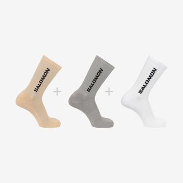 Salomon Everyday Crew 3 Pack Bej Gri Beyaz Çorap