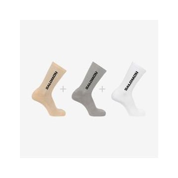 Salomon Everyday Crew 3 Pack Bej Gri Beyaz Çorap