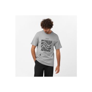 Salomon LC2219000 Running Graphic SS Tee M Gri Erkek T-shirt