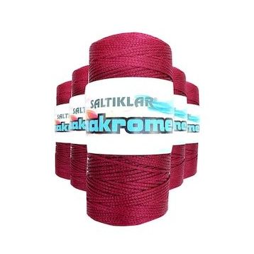 Saltıklar 1560 Bordo 100 gr 5 Adet Polyester Makrome İpi