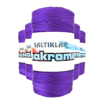 Saltıklar 4250 Mor 100 gr 5 Adet Polyester Makrome İpi